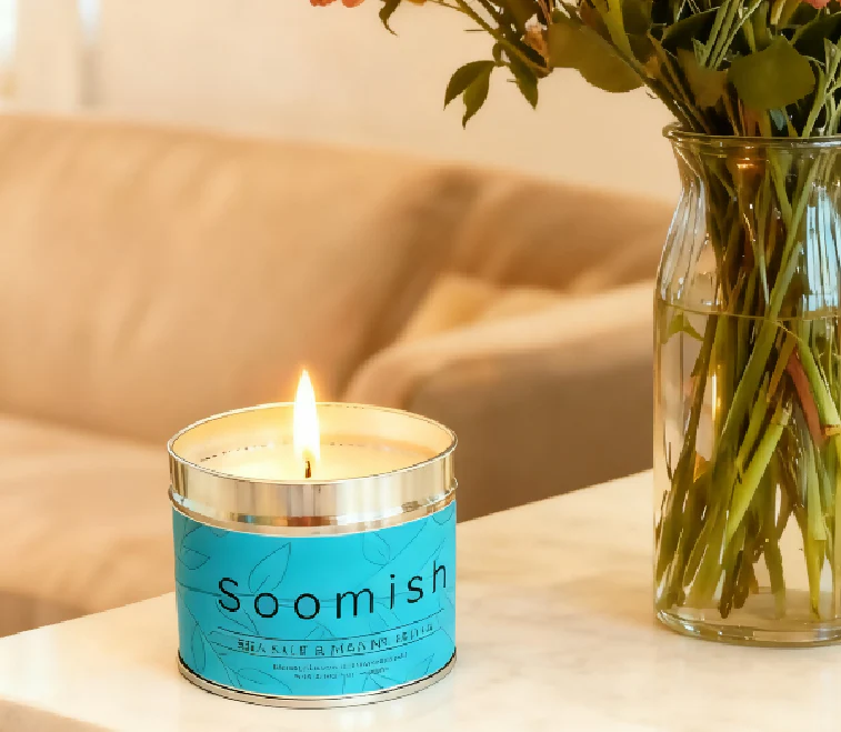 Sea Salt & Marine Flora Tin Candle - Image 4