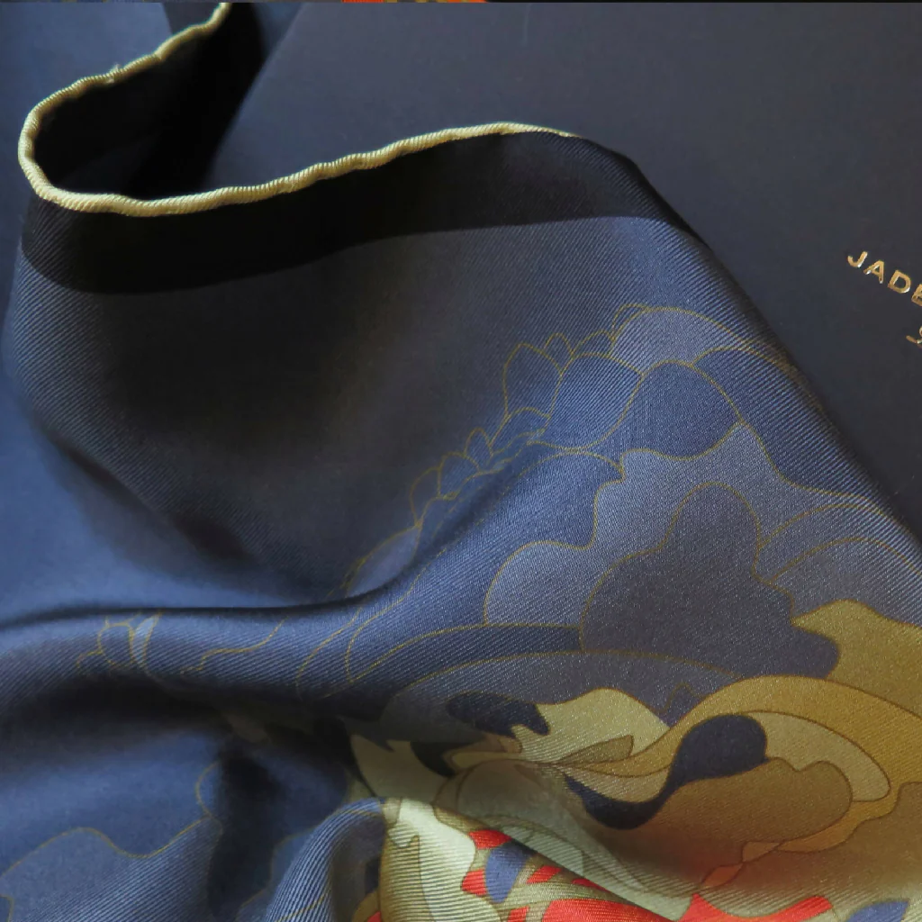 Hand Rolled Silk Square | Pure Silk Twill | Secret of the Moon Flower