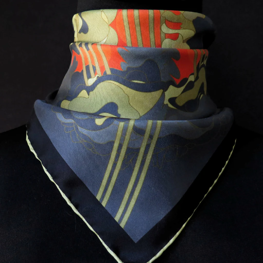 Hand Rolled Silk Square | Pure Silk Twill | Secret of the Moon Flower - Image 5