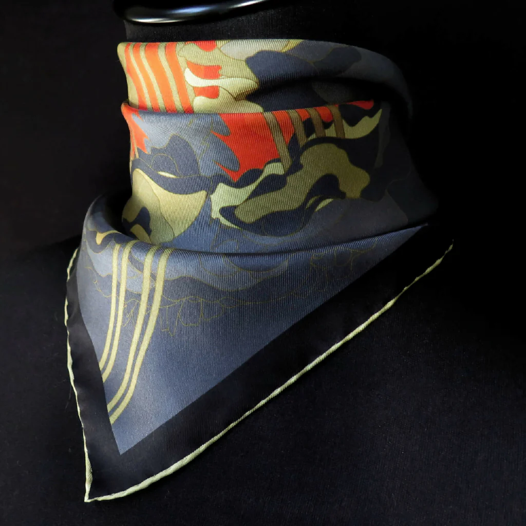 Hand Rolled Silk Square | Pure Silk Twill | Secret of the Moon Flower - Image 6
