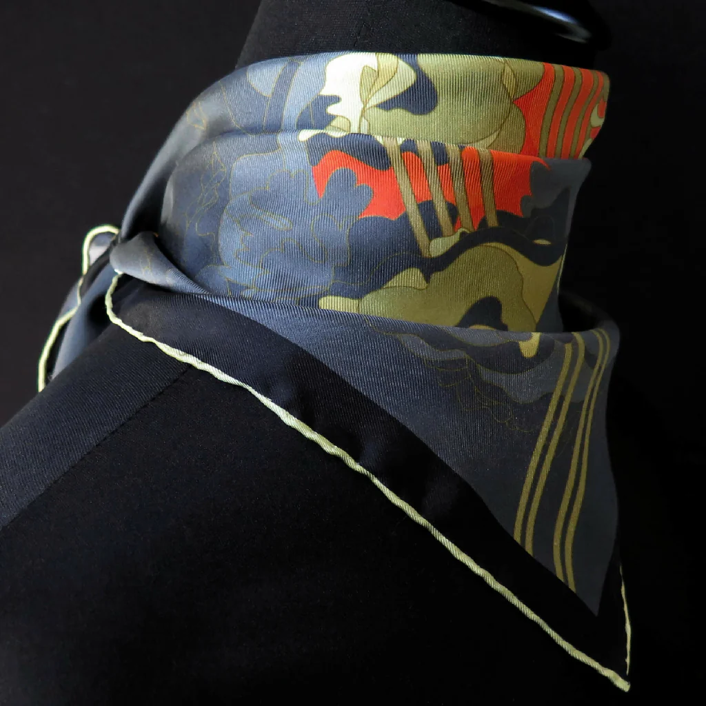 Hand Rolled Silk Square | Pure Silk Twill | Secret of the Moon Flower - Image 7