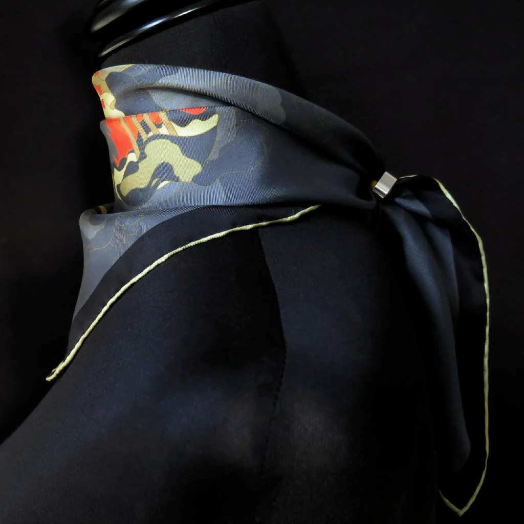 Hand Rolled Silk Square | Pure Silk Twill | Secret of the Moon Flower - Image 8