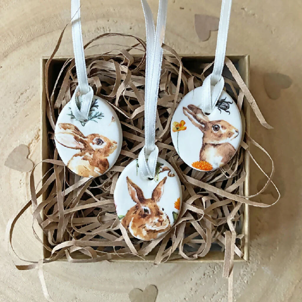 Set Of 3 Porcelain Mini Egg Decorations - Image 2