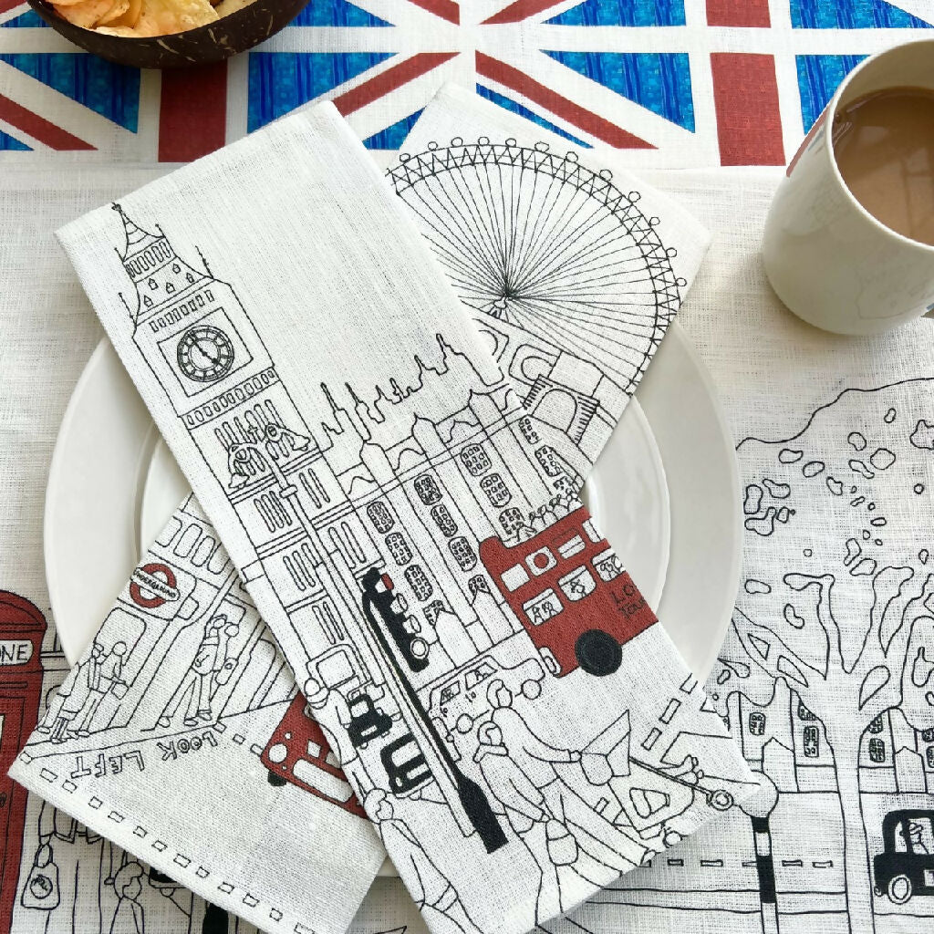 Set of Two London Linen Napkins