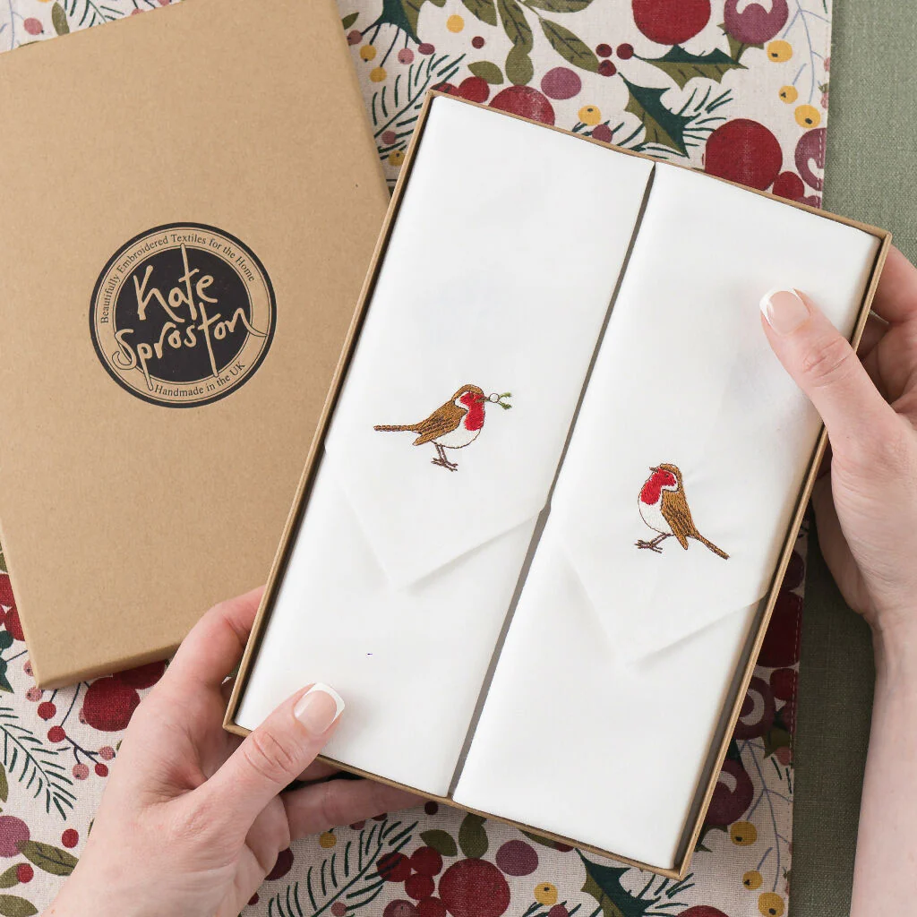 Set of Two Mr & Mrs Robin Napkins