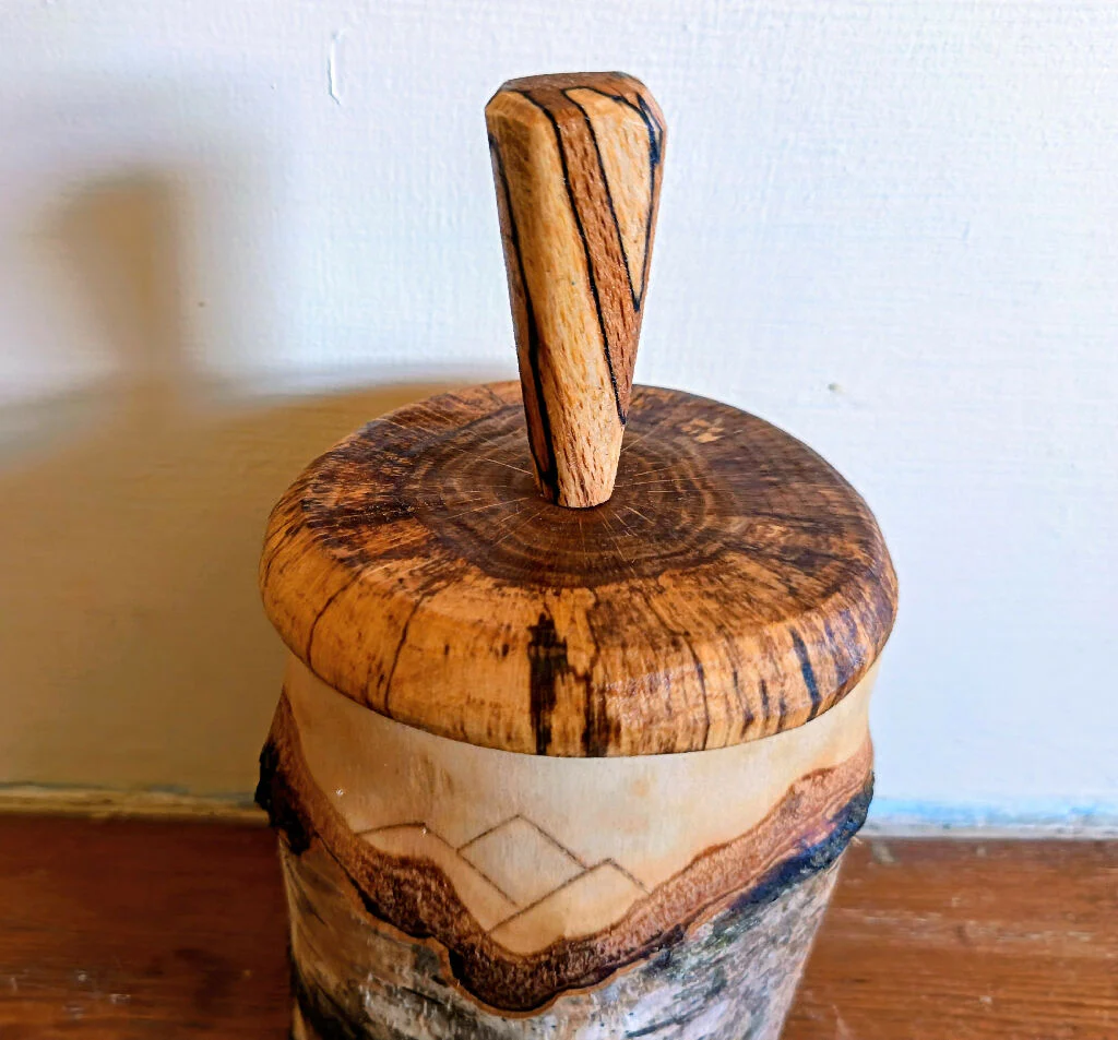Silver Birch Trinket Box with mountains - Image 2