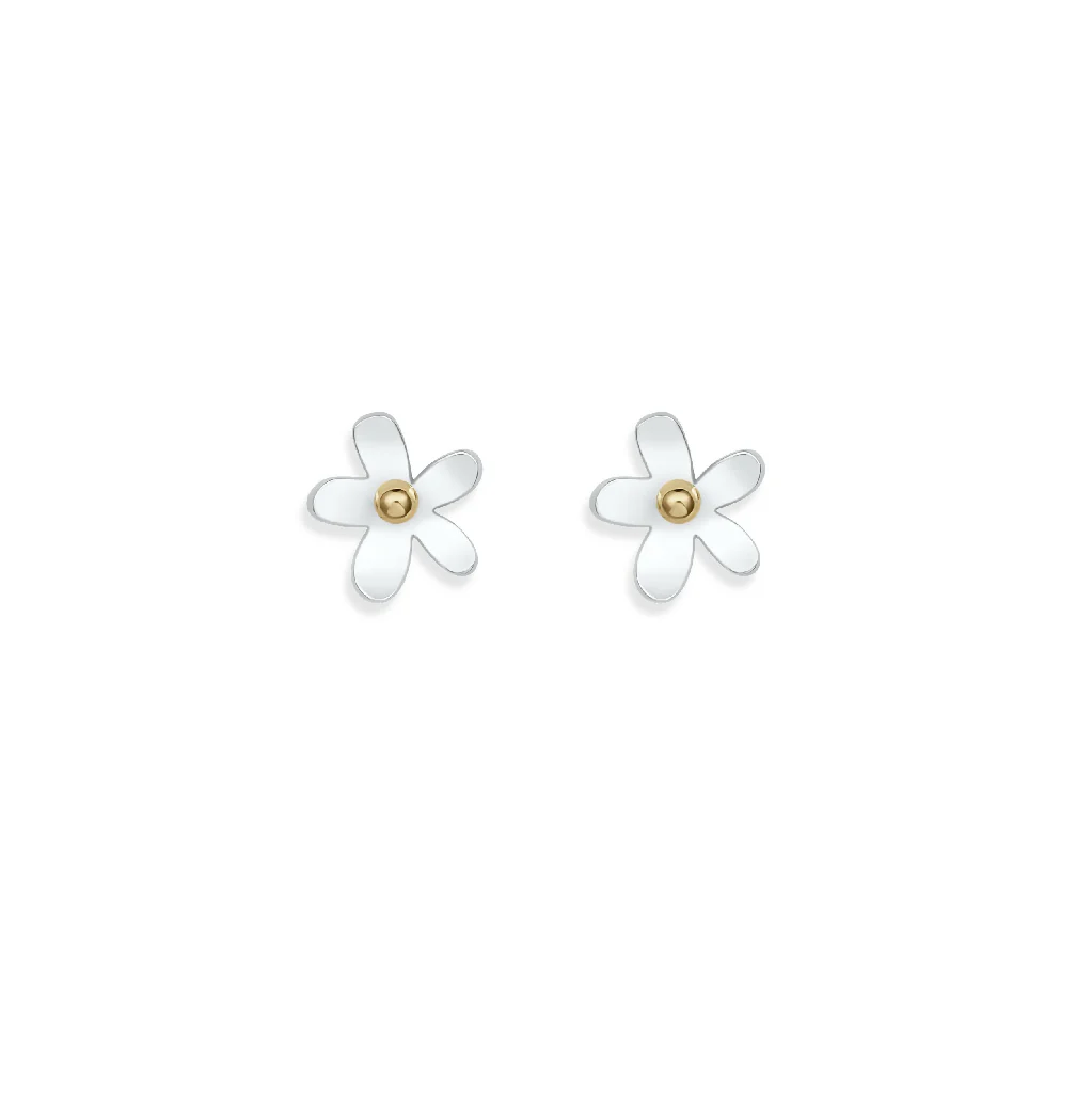 Silver Daisy Mini Stud Earrings - Image 4