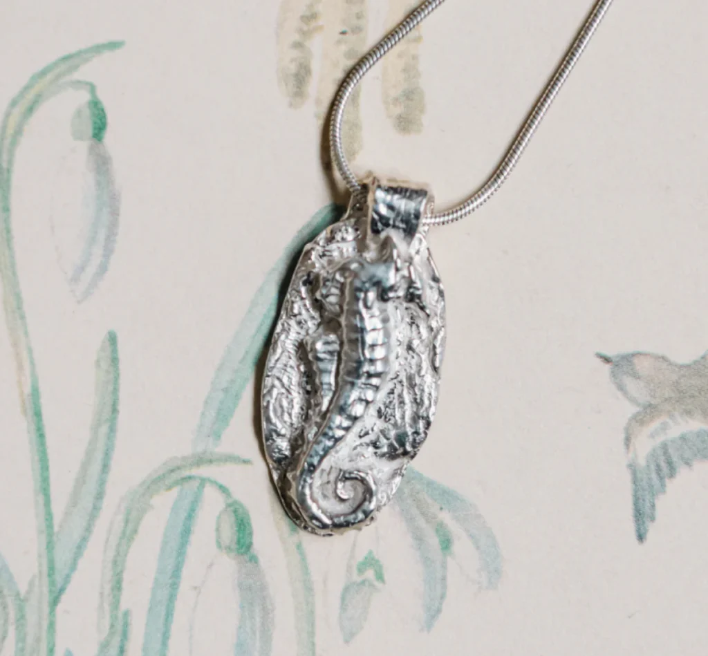 Silver Seahorse Pendant Necklace - Image 2
