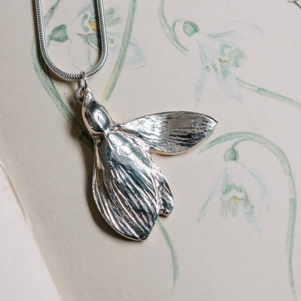 Silver Snowdrop Flower Necklace - Image 2