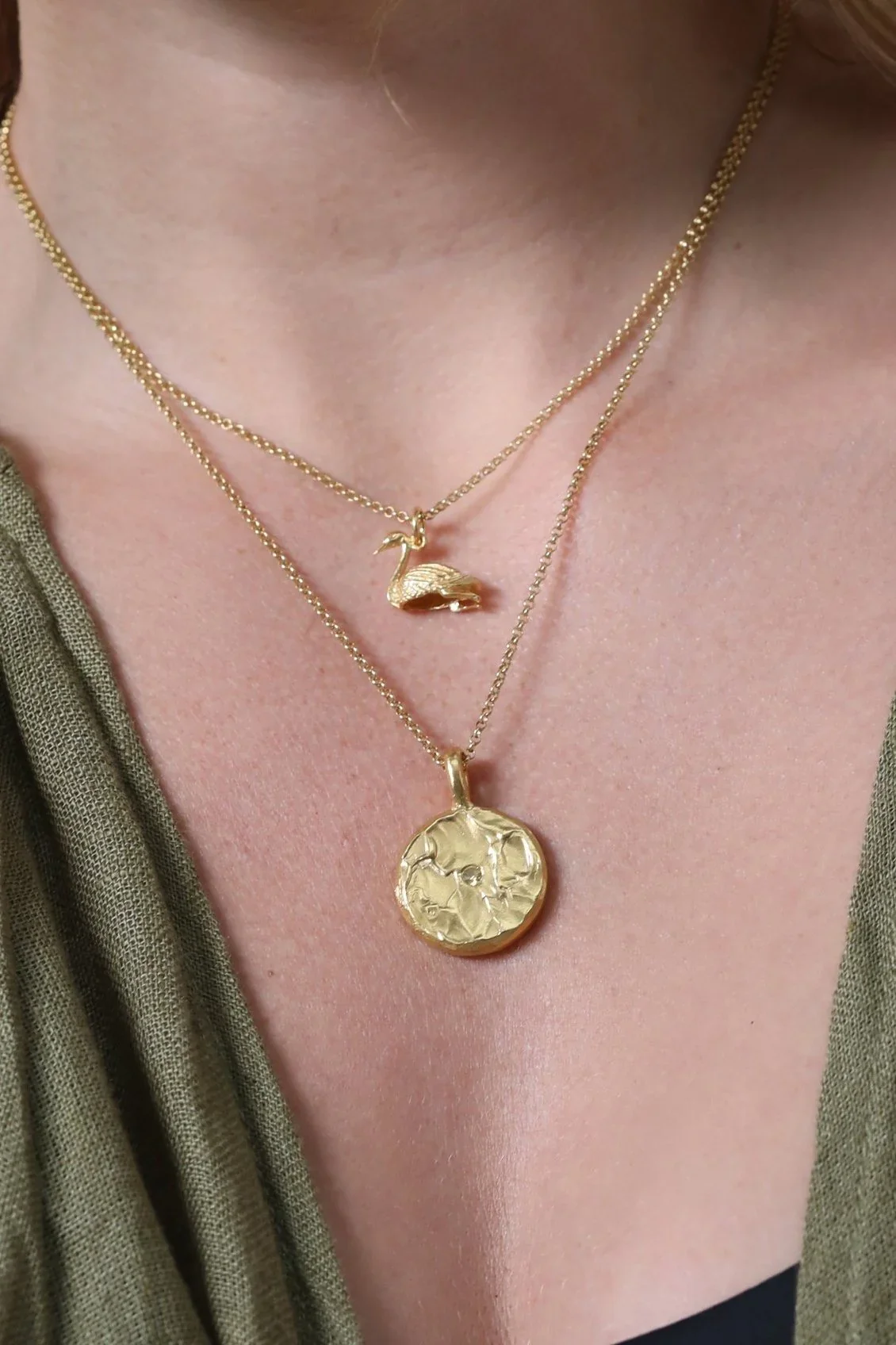 Single Diamond Moon Pendant - Image 5