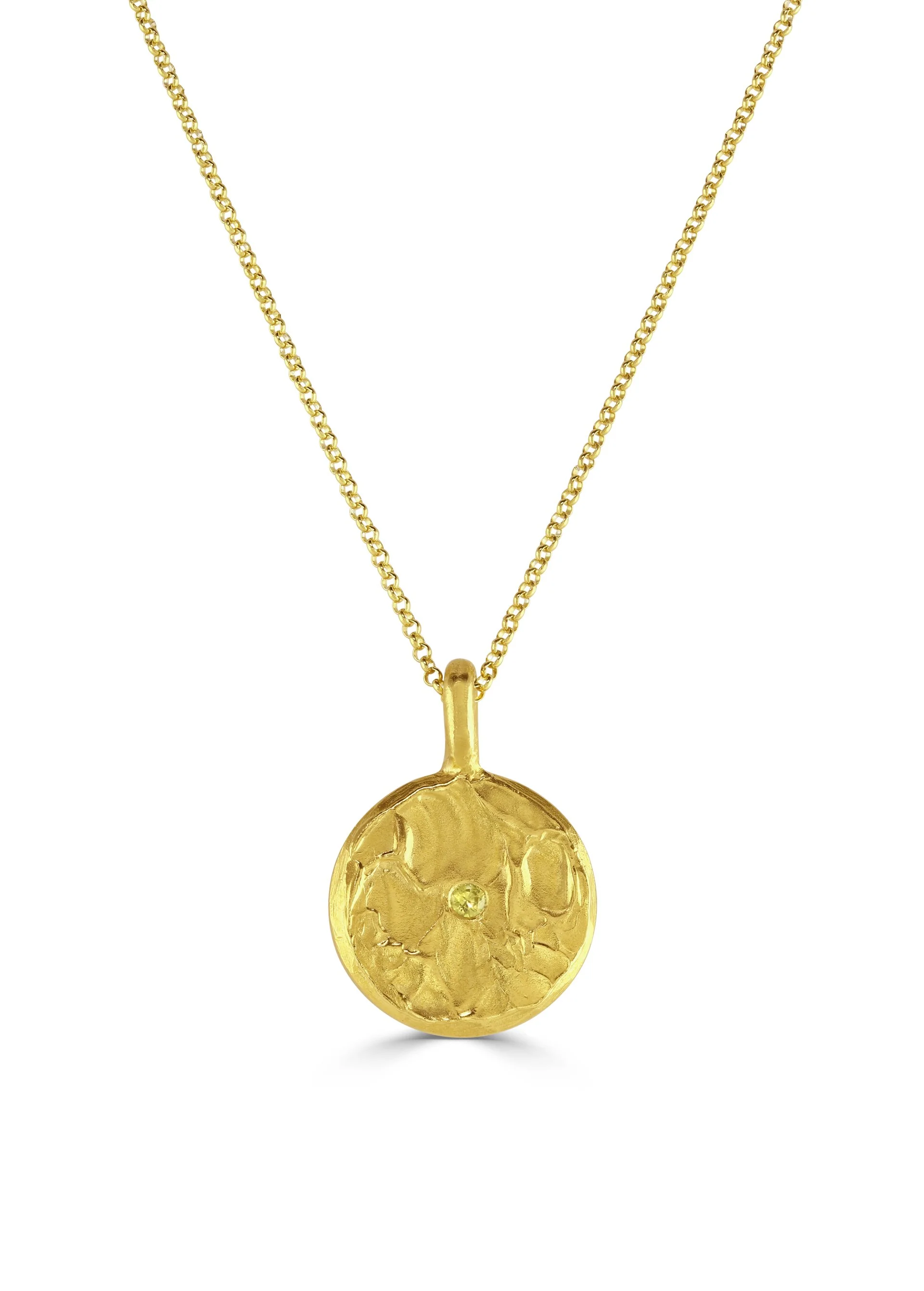 Single Yellow Sapphire Moon Pendant - Image 5