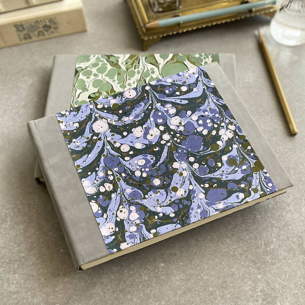 Sketch Book with Marble Design and Leather Detail