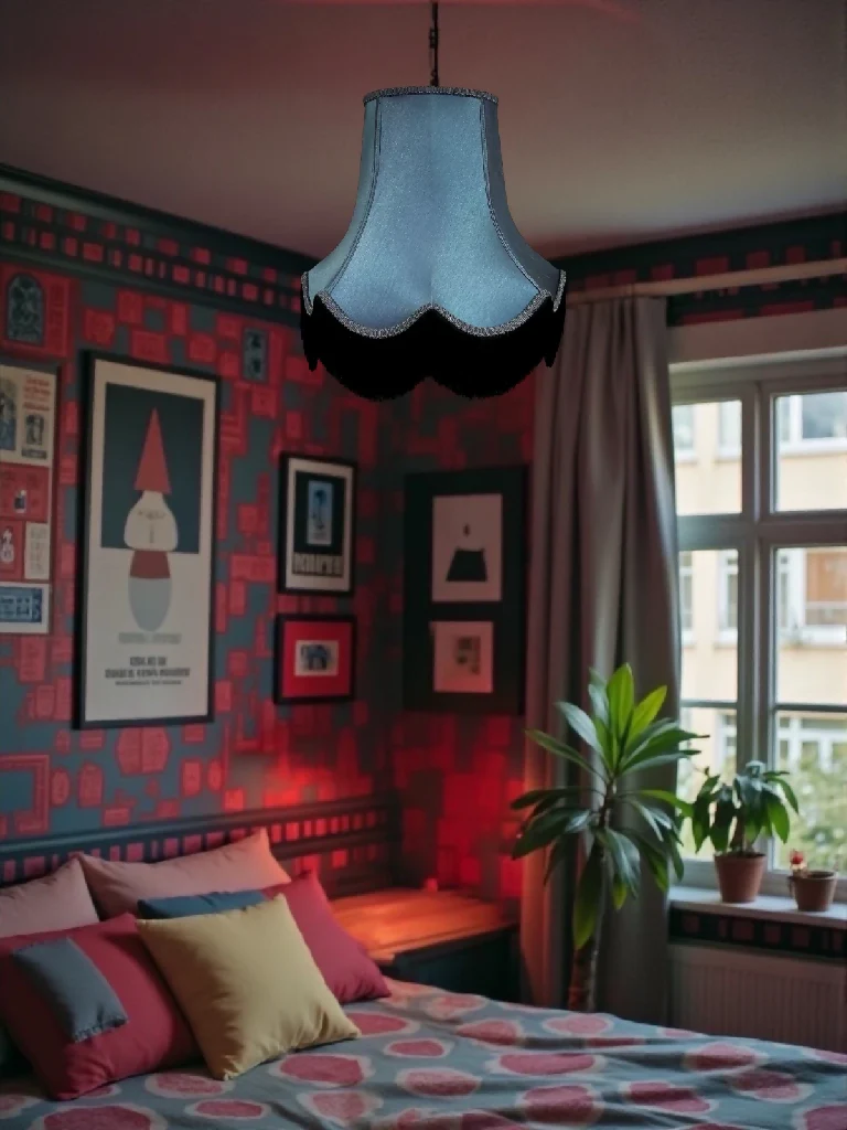Slate blue fabric lampshades - Available in 8 sizes - Image 6