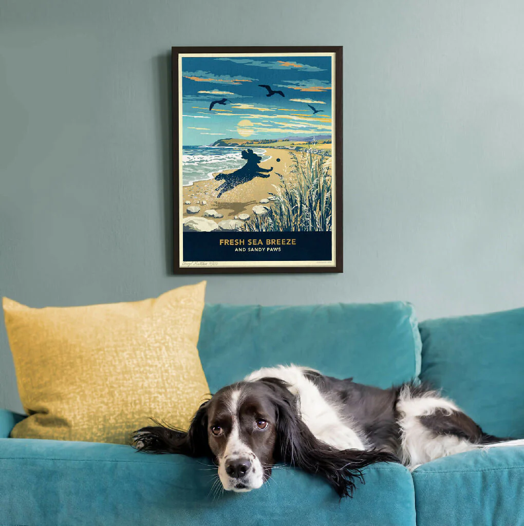 SPANIEL 'BEACH FUN’ LIMITED EDITION ART PRINT - Image 2