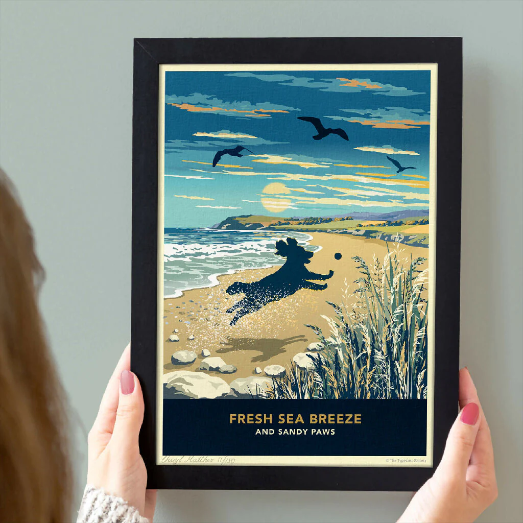 SPANIEL 'BEACH FUN’ LIMITED EDITION ART PRINT - Image 4