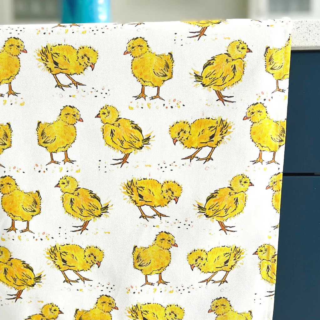 Spring Chicks Organic Cotton Tea Towel - Image 2