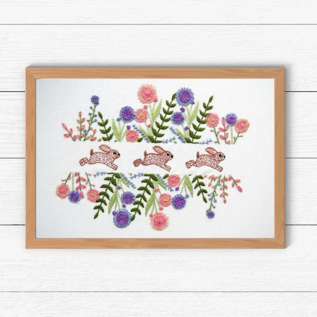 Spring Rabbits Embroidery Kit for Beginners - Image 5