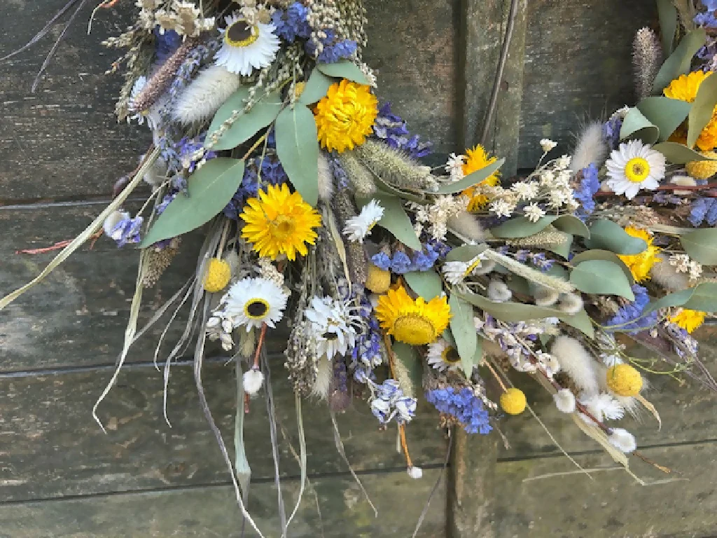 Spring Wreath in Yellow, Blue & Green - Image 2