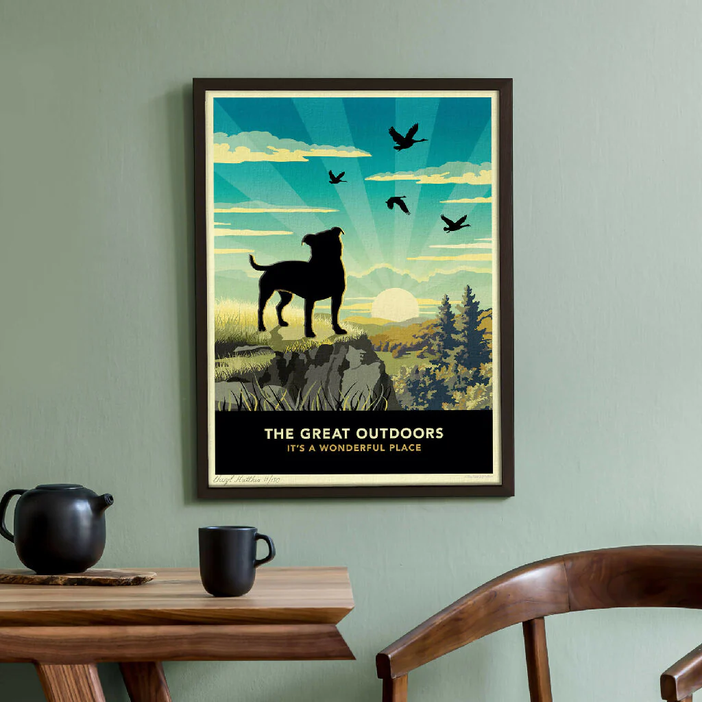 STAFFORDSHIRE BULL TERRIER 'THE GREAT OUTDOORS’ LIMITED EDITION ART PRINT - Image 2