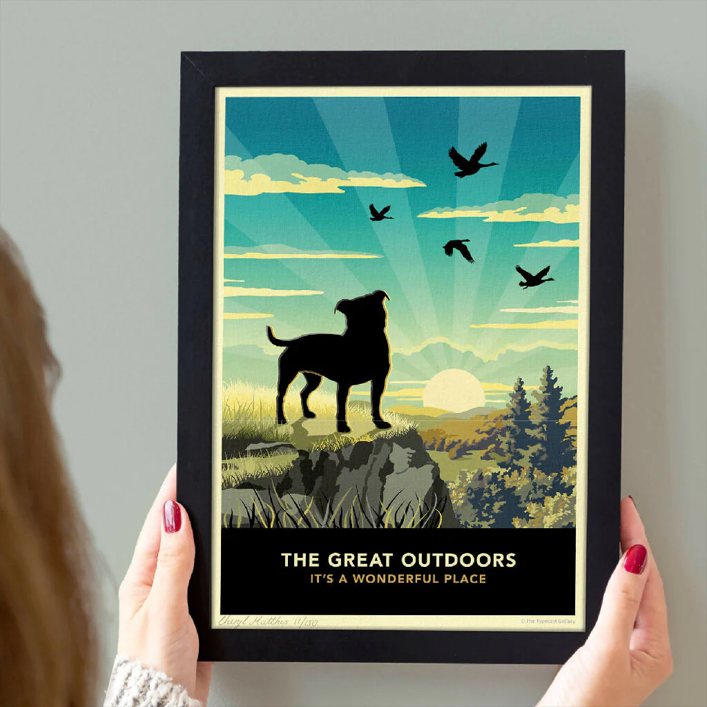 STAFFORDSHIRE BULL TERRIER 'THE GREAT OUTDOORS’ LIMITED EDITION ART PRINT - Image 4