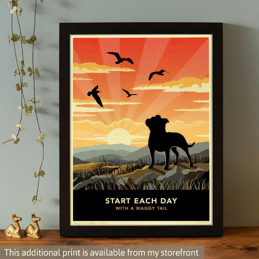 STAFFORDSHIRE BULL TERRIER 'THE GREAT OUTDOORS’ LIMITED EDITION ART PRINT - Image 7