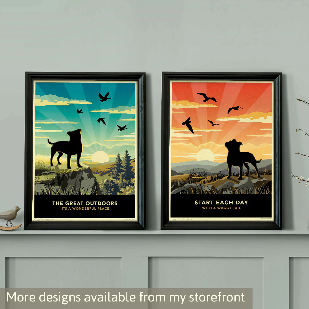 STAFFORDSHIRE BULL TERRIER ‘WAGGY TAILS’ LIMITED EDITION ART PRINT - Image 8
