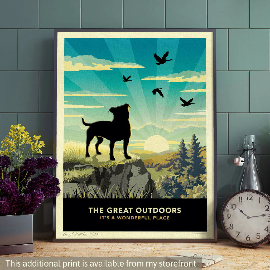 STAFFORDSHIRE BULL TERRIER ‘WAGGY TAILS’ LIMITED EDITION ART PRINT - Image 9