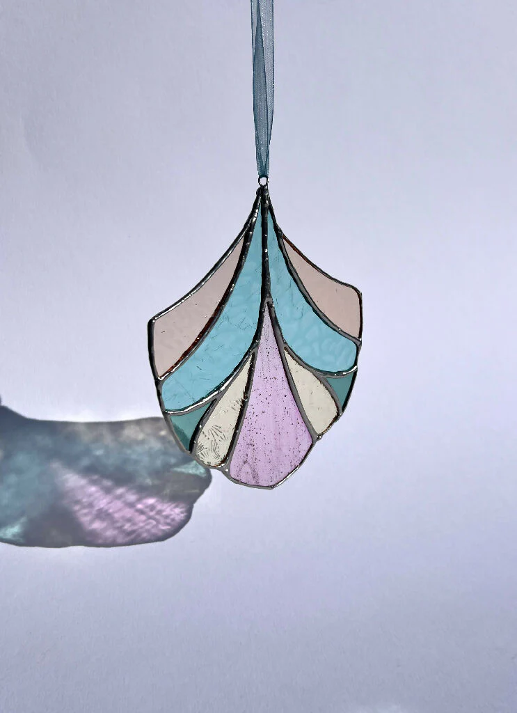 Stained Glass Art Deco Suncatcher Decoration in Delicate Pastel - Image 2