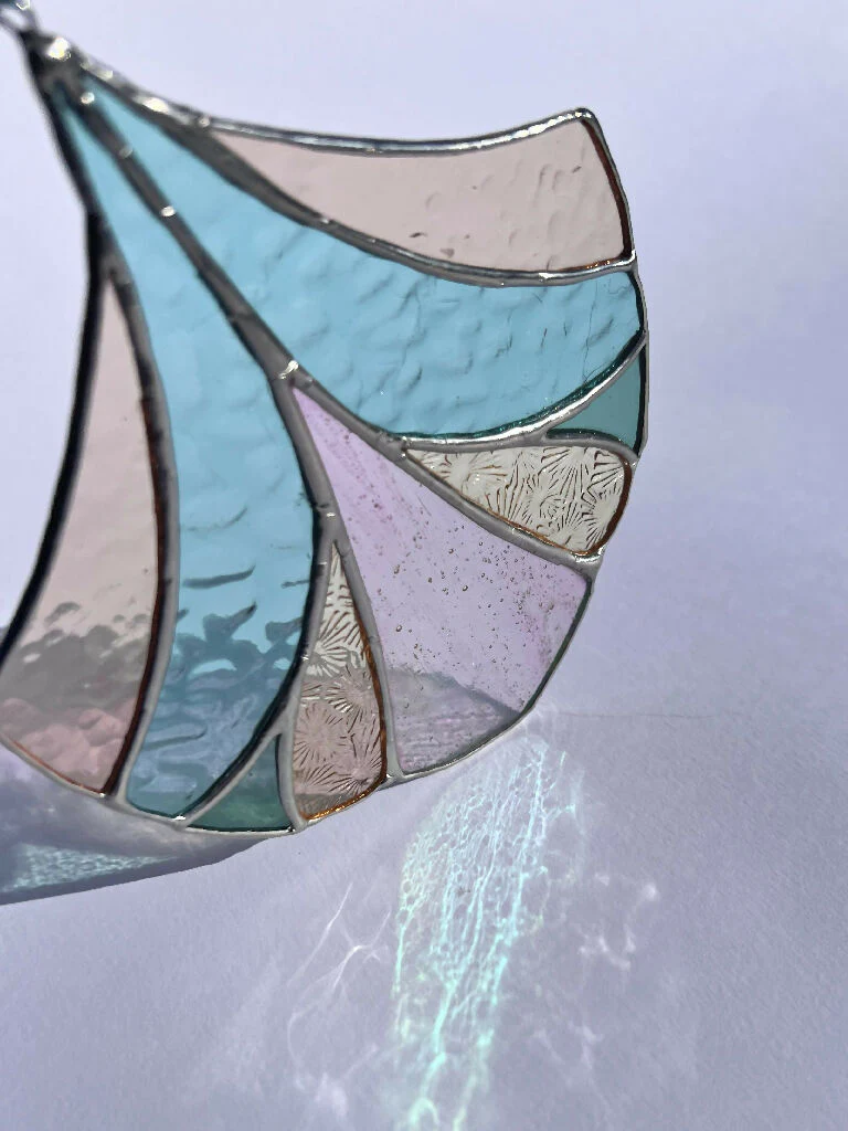 Stained Glass Art Deco Suncatcher Decoration in Delicate Pastel - Image 6