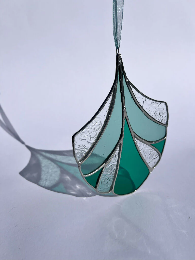 Stained Glass Art Deco Suncatcher Decoration in Emerald - Image 3