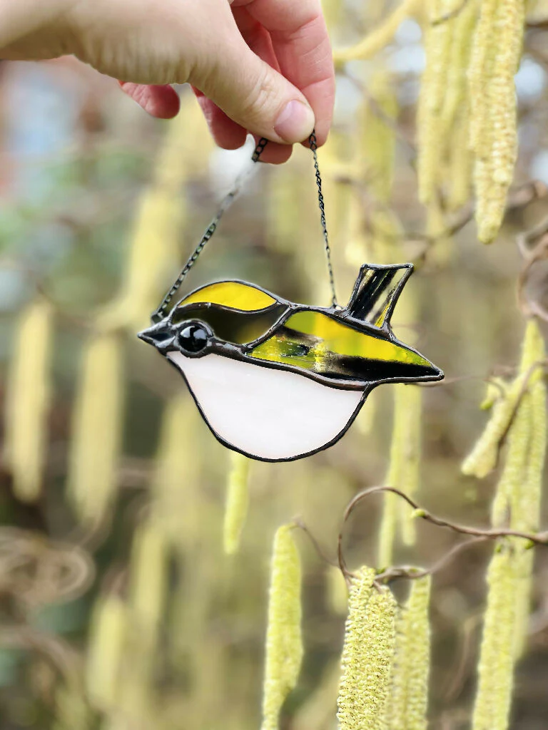Stained Glass Goldcrest - garden bird lover gift - Image 3