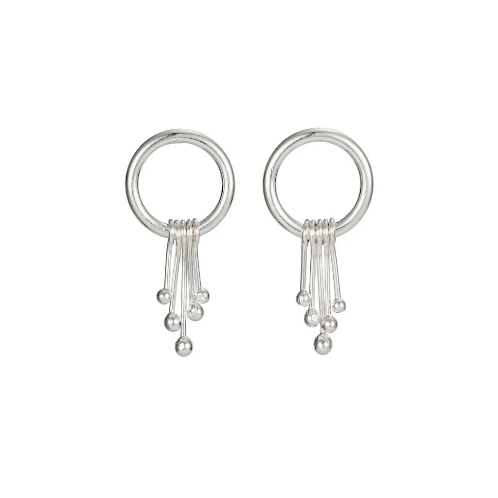 Stamen Circle Studs in Recycled Sterling Silver - Image 2
