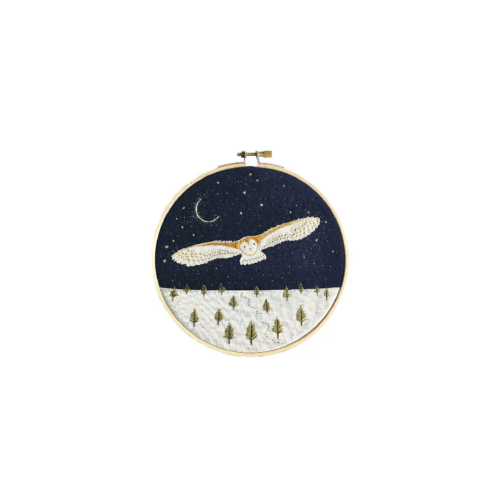 Winter Owl Craftpod: Includes Starry Night Owl Embroidery Kit, Owl Scissors Case Kit and Garland. - Image 9