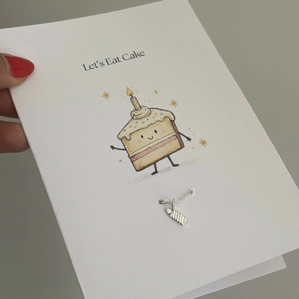 Sterling Silver Birthday Candle Charm Bracelet Greeting Card Gift | Birthday Gift