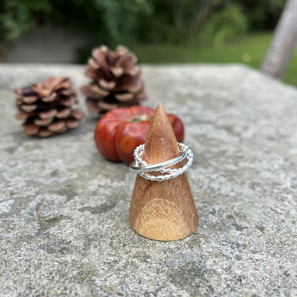 Sterling Silver Interlocking Rolling Stacking Ring with 3 bands