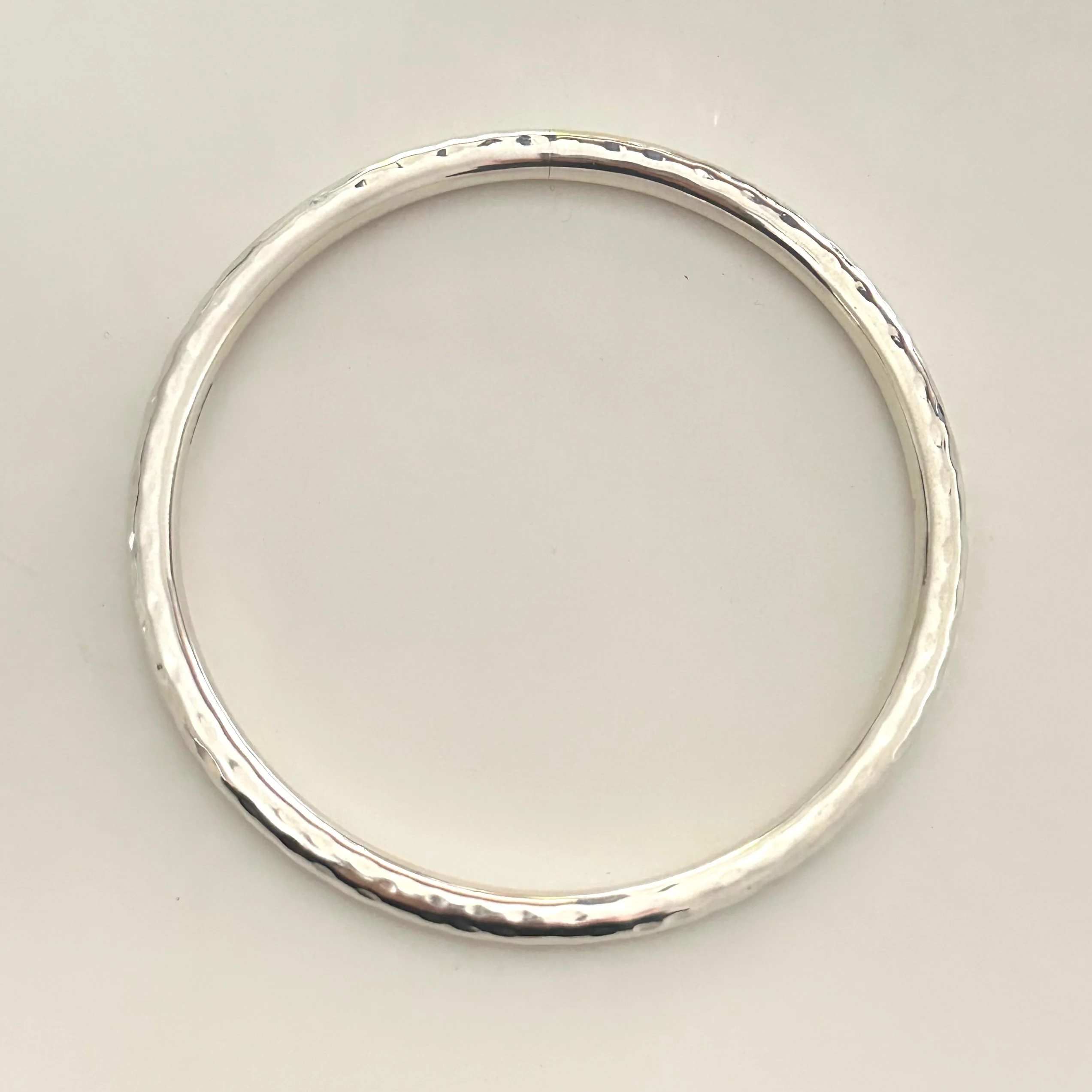 Sterling Silver Narrow Hammered Bangle - Image 4