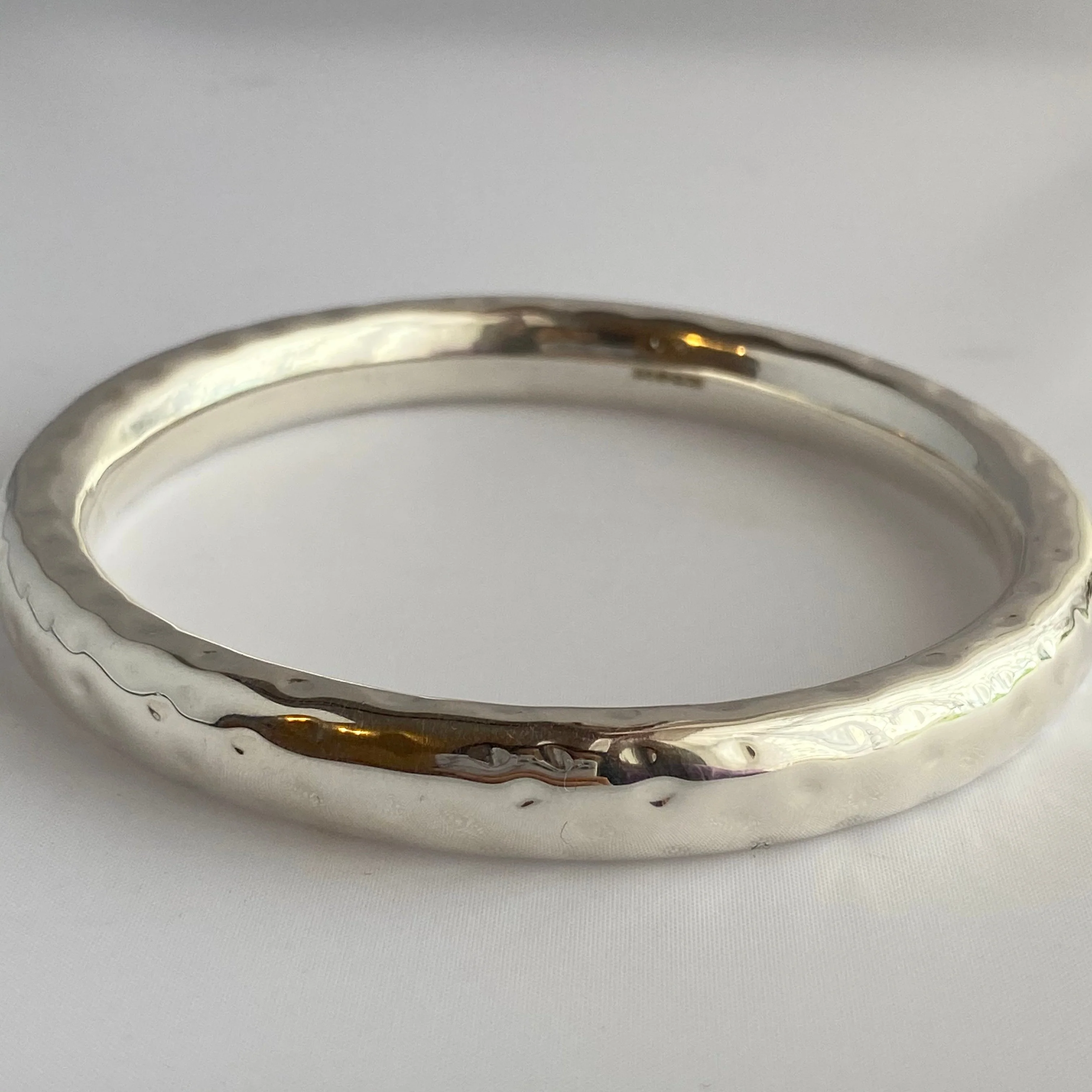 Sterling Silver Thick Hammered Bangle - Image 4