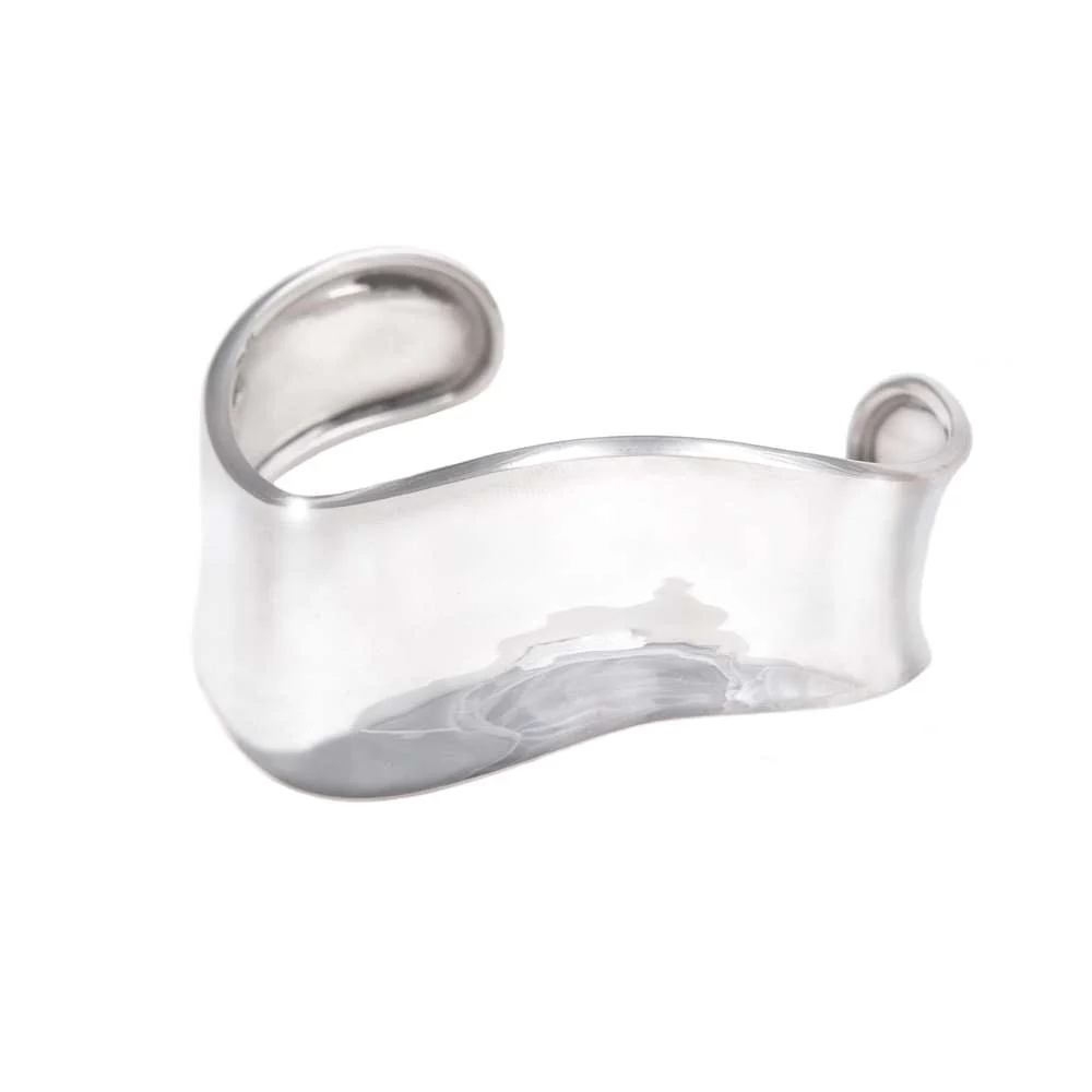 Sterling Silver Wave Cuff Bracelet - Image 2