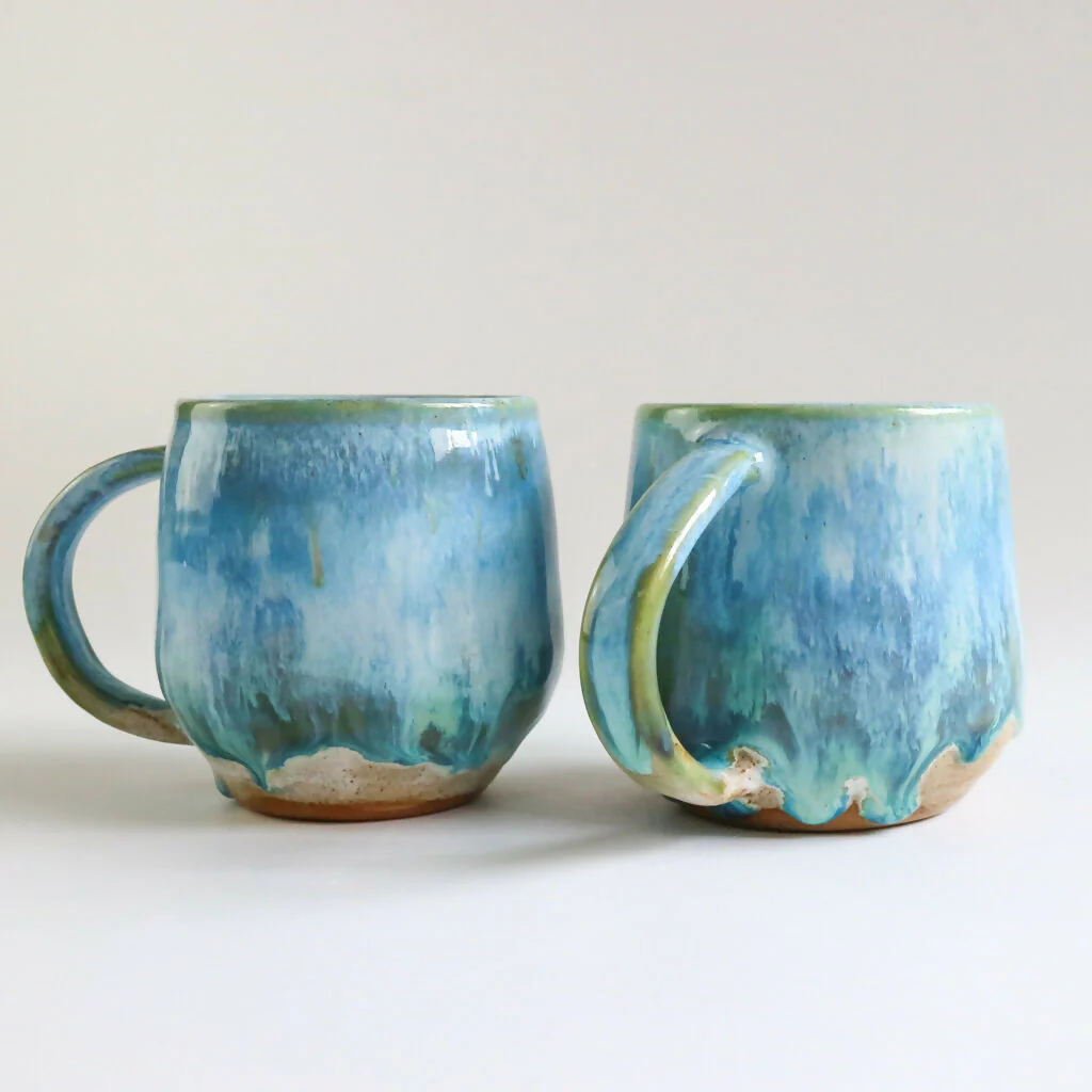 Stoneware Mug in Blue Surf Design - Image 5