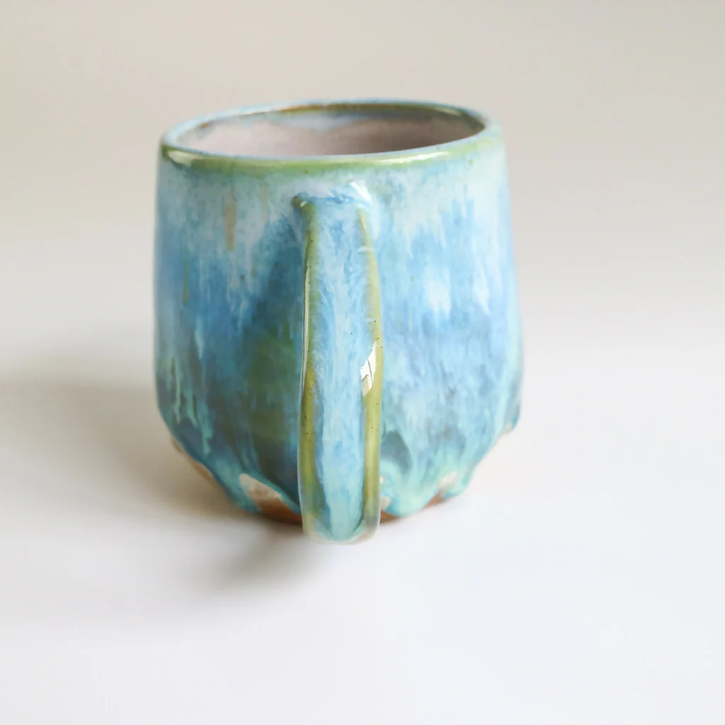 Stoneware Mug in Blue Surf Design - Image 6