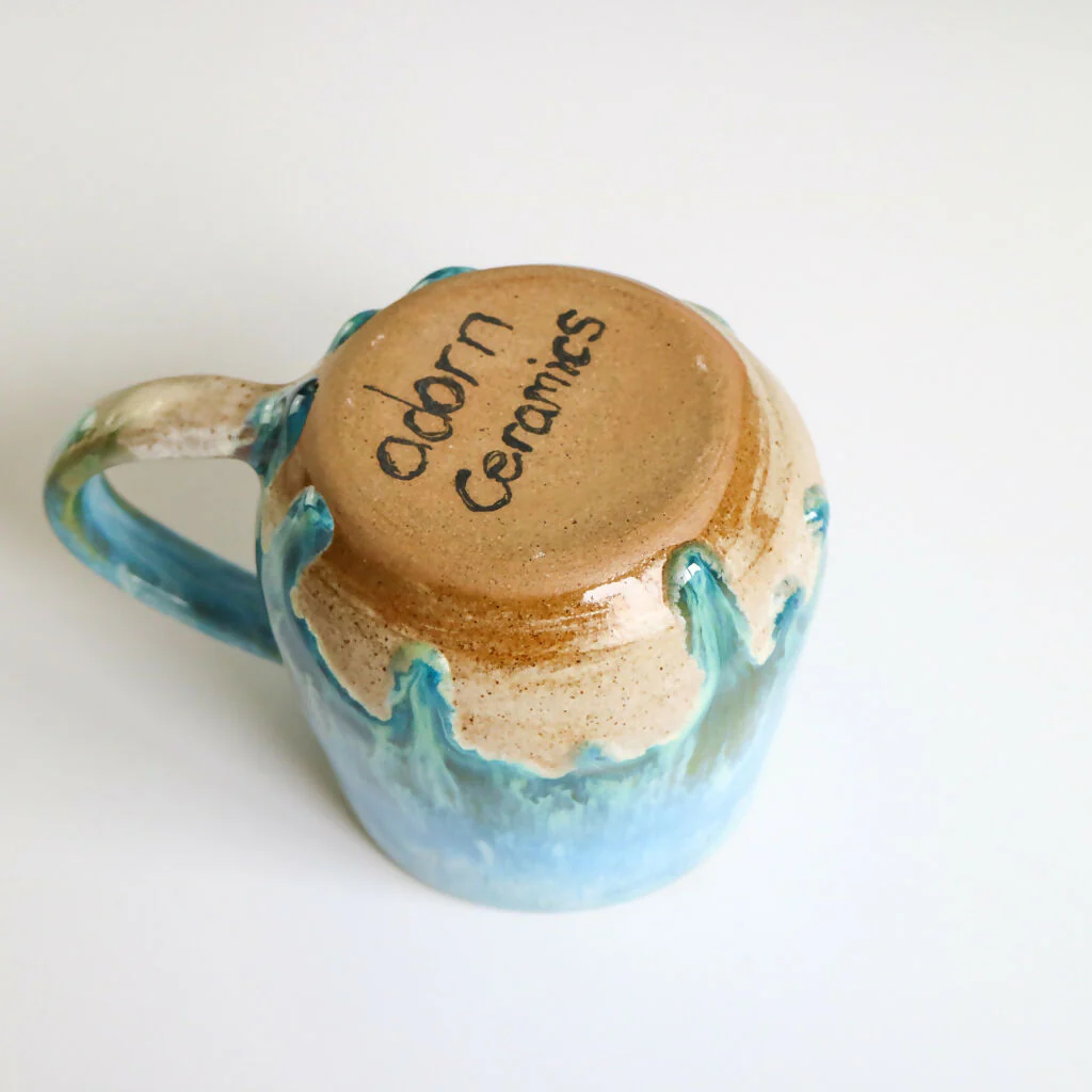 Stoneware Mug in Blue Surf Design - Image 7