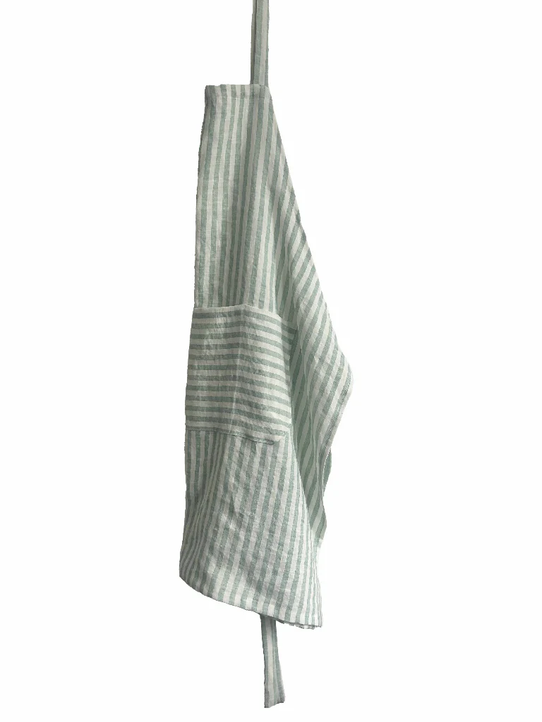 Striped Linen Apron - Image 4