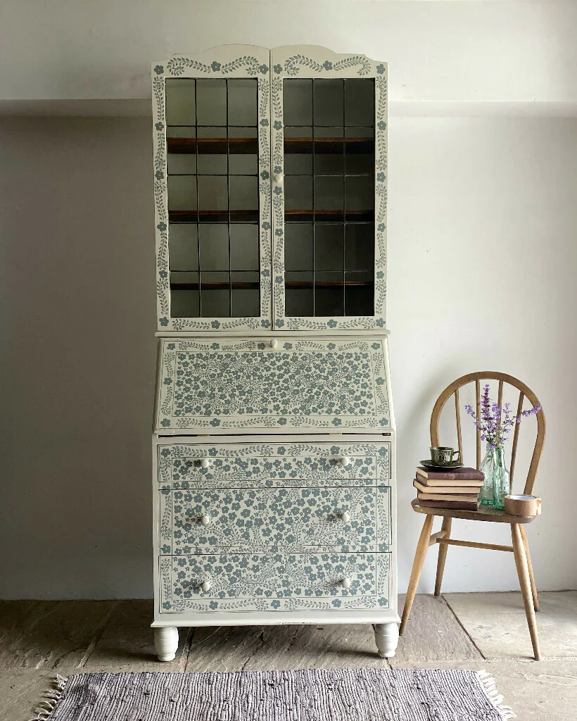 'Summertime' Vintage Oak Bureau Desk Bookcase