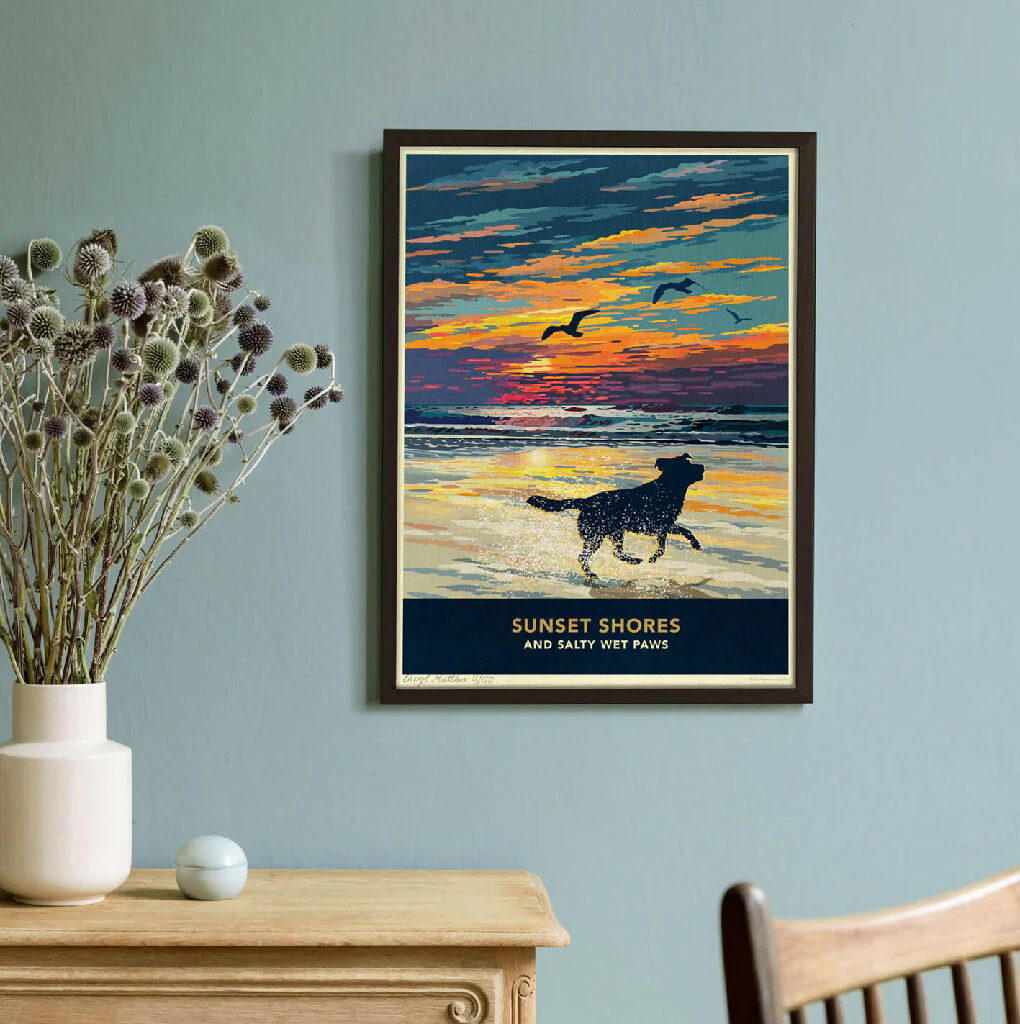 LABRADOR 'SUNSET ON THE BEACH' LIMITED EDITION ART PRINT - Image 3