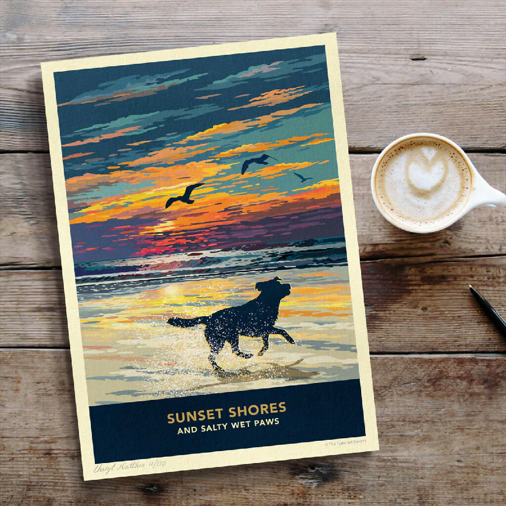 LABRADOR 'SUNSET ON THE BEACH' LIMITED EDITION ART PRINT - Image 7