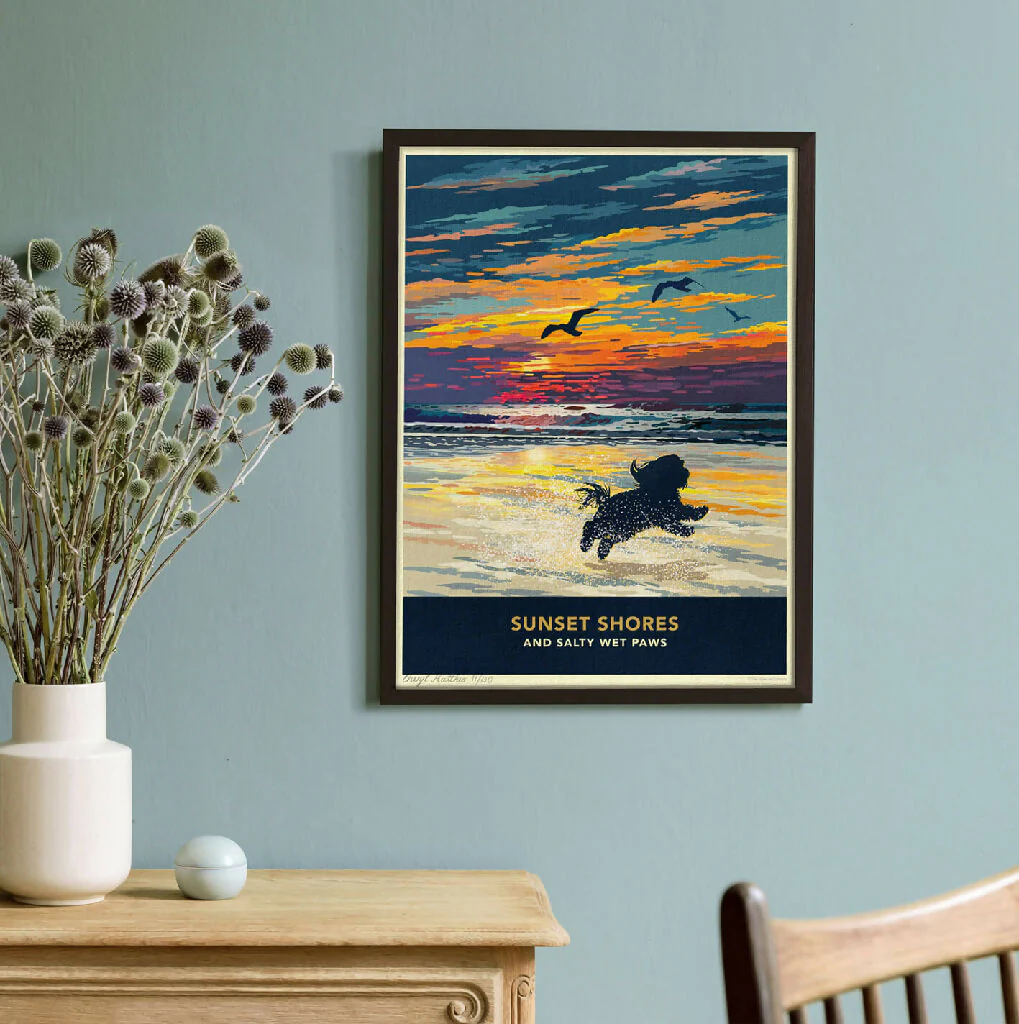 SHIH TZU 'SUNSET ON THE BEACH' LIMITED EDITION ART PRINT - Image 2
