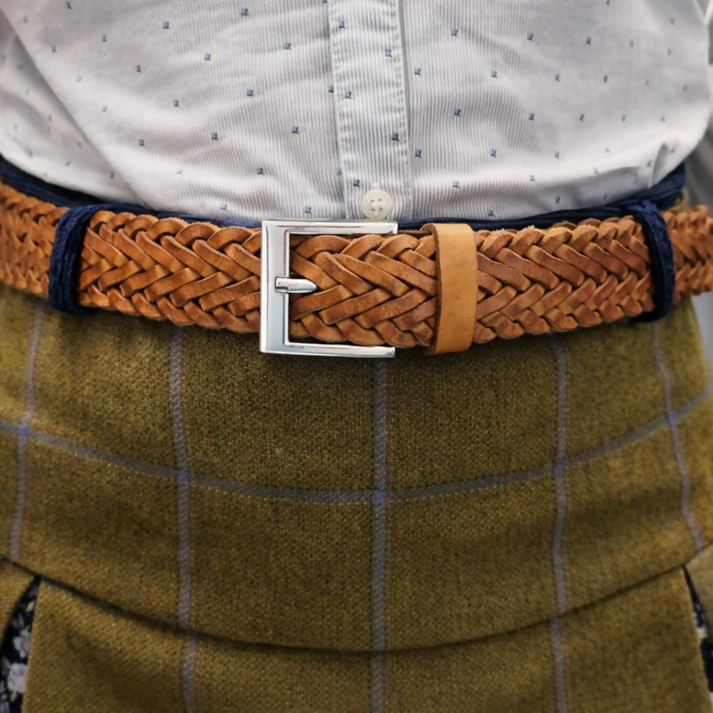 Tan Braided Leather Belt