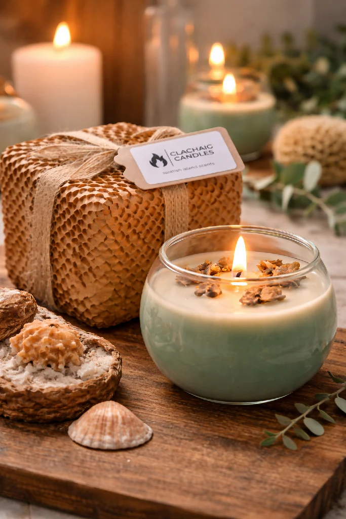 Teal Sea Kelp & Driftwood Scented Bowl Candle - Image 2