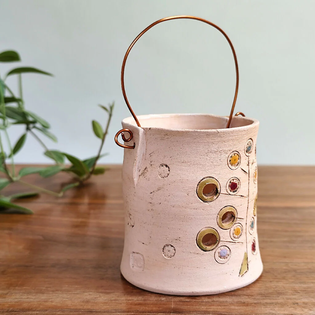 Tealight Holder Colourful Flower Tree With Copper Wire - Image 4