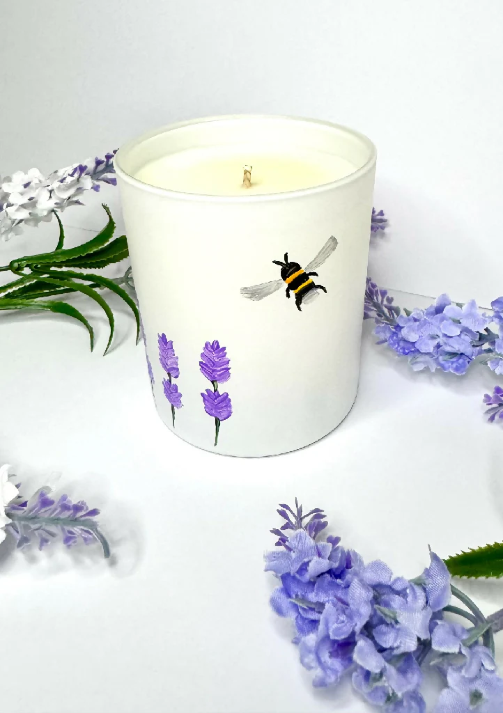 The Bee - Hand Painted Lavender & Neroli candle - Image 3